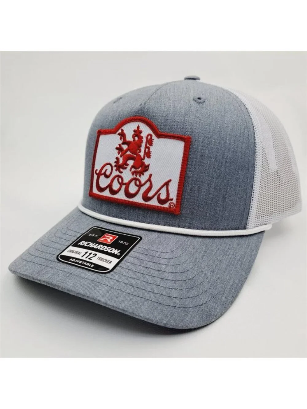 Retro Coors Trucker Hat Beer Brewery Patch Heather Gray Richardson 112 80s Party - Picture 3 of 5